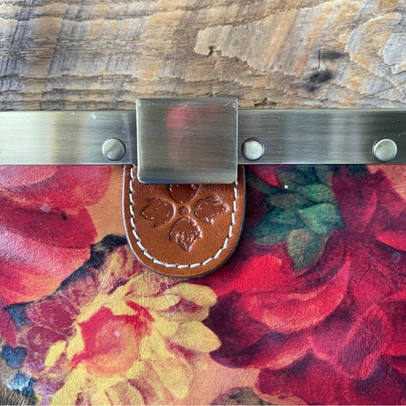 Patricia Nash Ferrara Frame Floral Leather Satchel Shoulder Purse Botanical Fall - Picture 16 of 16